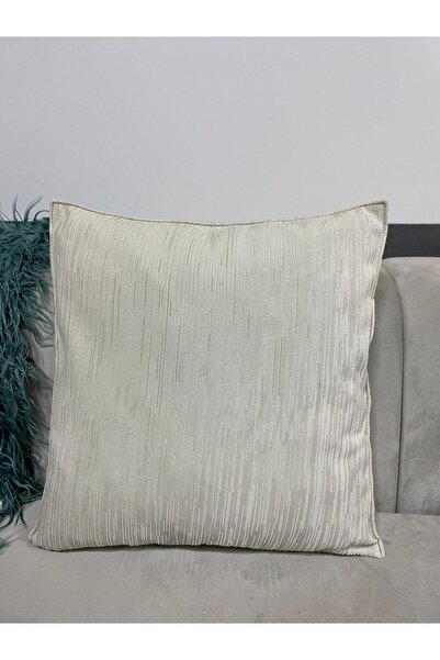 Home لون كريمي من القماش المخملي - غطاء وسادة مقاس 45*45، قطعة واحدة