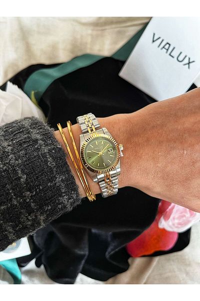 Vialux Steel Cord Women's Wristwatch Steel Case Women's Wristwatch Engagement Gift