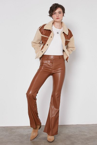 Vitrin Spanish Leg Faux Leather Trousers