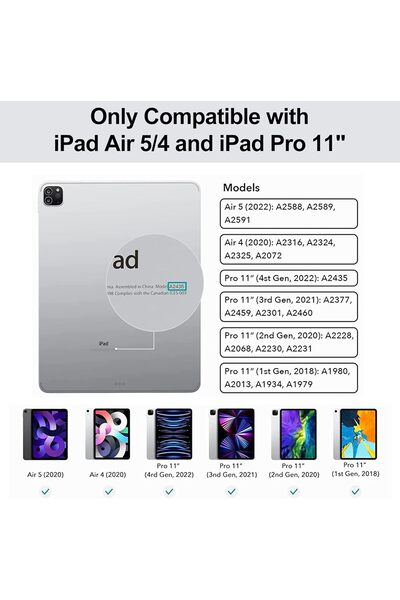 Fogy Apple İpad Pro 11 4.Nesil 2022 Uyumlu Magic Touchpad Işıklı Türkçe Q Klavyeli Kılıf