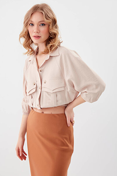 Vitrin Pocket Elastic Waist Shirt