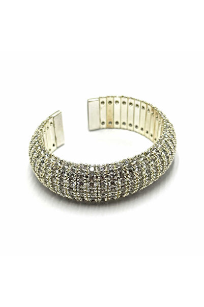 Mon Reve Bertus Gümüş Kaplama Zirkon Kelepçe Bilezik