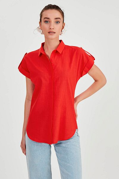 Vitrin Short Sleeve Shirt with Sleeve Detail