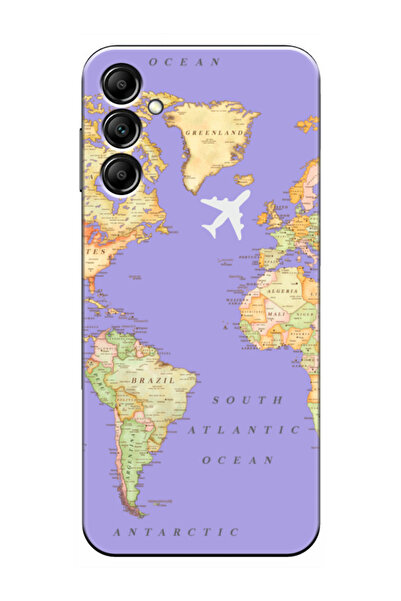 frondcase حافظة هاتف سامسونج A16 ليلك مع خريطة العالم