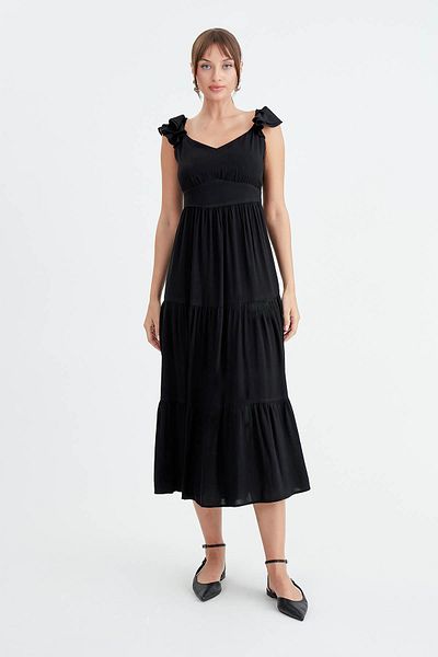 Vitrin Flounce Sleeve Layered Dress