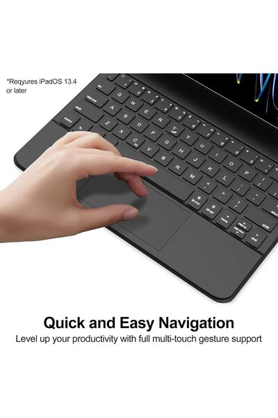 Fogy Apple İpad Pro 11 4.Nesil 2022 Uyumlu Magic Touchpad Işıklı Türkçe Q Klavyeli Kılıf
