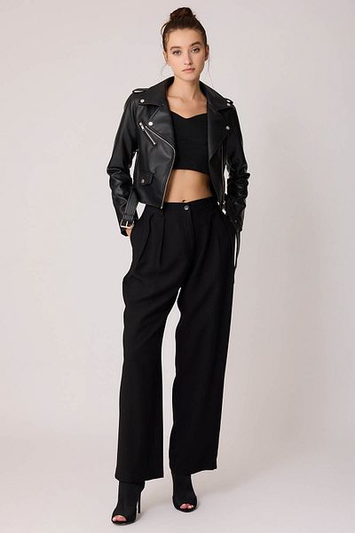 Vitrin Bikerjacke aus Kunstleder mit Gürtel