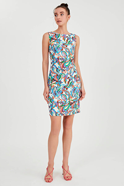 Vitrin Patterned Zero Sleeve Dress
