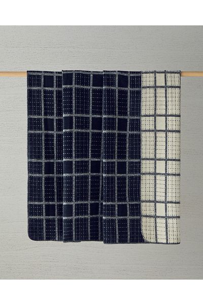 English Home Black Intense Stripe Cotton Single Blanket - 150X200 cm