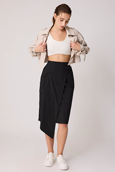 Vitrin Cargo Pocket Parachute Fabric Skirt with Elastic Waist