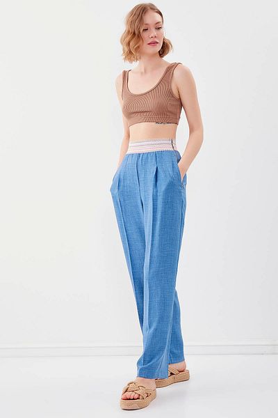 Vitrin Pantaloni largi cu talie elastică cu model