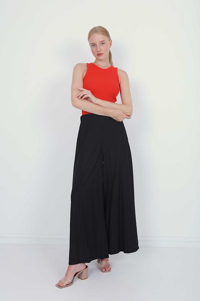 Vitrin Wide Leg Trousers with Elastic Back