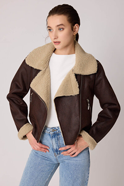 Vitrin Μπουφάν Biker από συνθετικό δέρμα με λεπτομέρεια αξεσουάρ στο πλάι