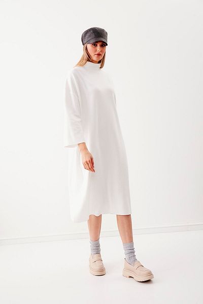 Vitrin Turtleneck Knitted Dress with Slits on the Sides