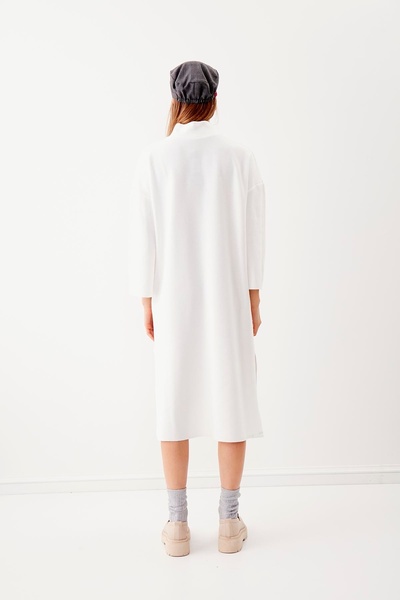 Vitrin Turtleneck Knitted Dress with Slits on the Sides