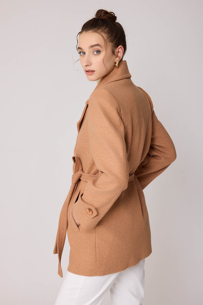 Vitrin Κοντό κασμίρ παλτό με κουμπιά μπροστά