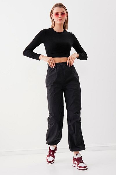 Vitrin Parachute Fabric Trousers with Elastic Detail