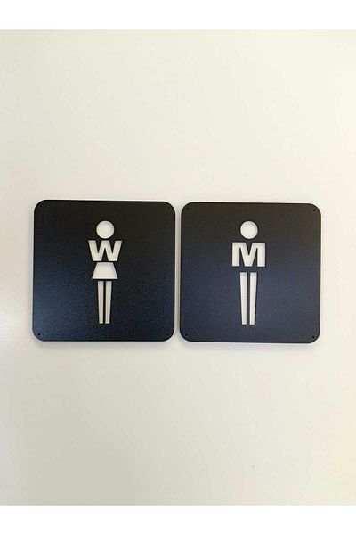 öyküdekor Wooden Humorous Wooden Wc Toilet Door Direction Sheet