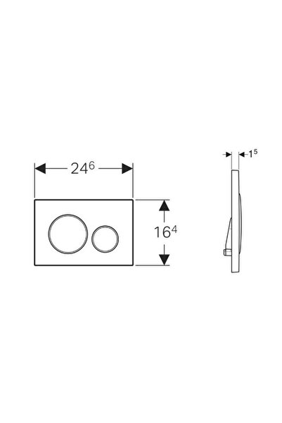 Geberit Sigma20 Kumanda Kapağı, Çift Basmalı, Siyah/Mat Siyah - 115.882.DW.1