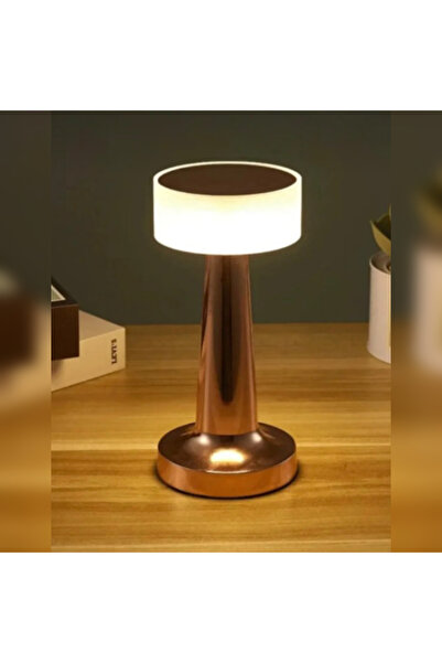 abnturk 3 Farklı Işık Modlu Dokunmatik Şarjlı Dekoraktif Modern Gold Renk Mas...
