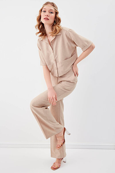 Vitrin Κοντομάνικο Crop πουκάμισο με λεπτομέρεια στην τσέπη