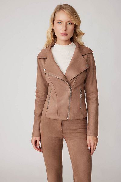 Vitrin Μπουφάν Biker Faux Suede με γιακά πεταλούδα