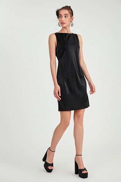 Vitrin Shiny Satin - Zero Sleeve Dress