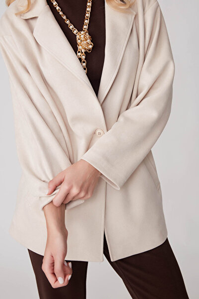 Vitrin Single Button Pocket Suede Jacket