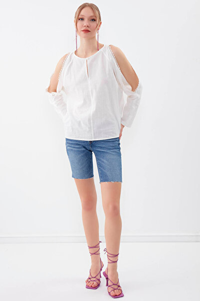 Vitrin Μπλούζα χαμηλού κοψίματος με γιακά με κουμπιά