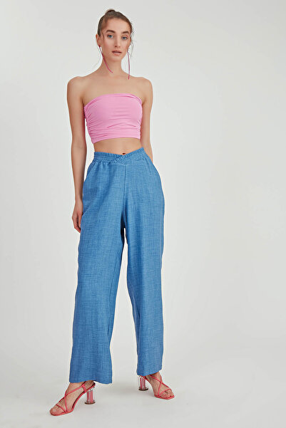 Vitrin Beli Çapraz Lastik Detaylı Pantolon