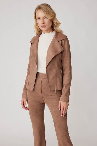 Vitrin Μπουφάν Biker Faux Suede με γιακά πεταλούδα