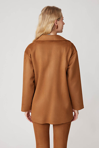 Vitrin Single Button Pocket Suede Jacket