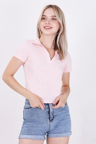 Vitrin Μπλουζάκι Cotton Crop Polo Neck