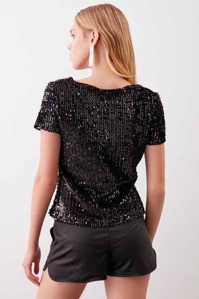Vitrin Μπλούζα με κοντό μανίκι με παγιέτες