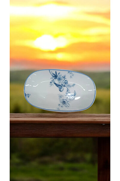 FAYA HOME Güral Porselen 6 Adet Kuş Desen 15 Cm Şuje Kayık Tabak 1891