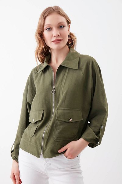 Vitrin Slim-Jacke mit doppelter Tasche und Reißverschluss vorne