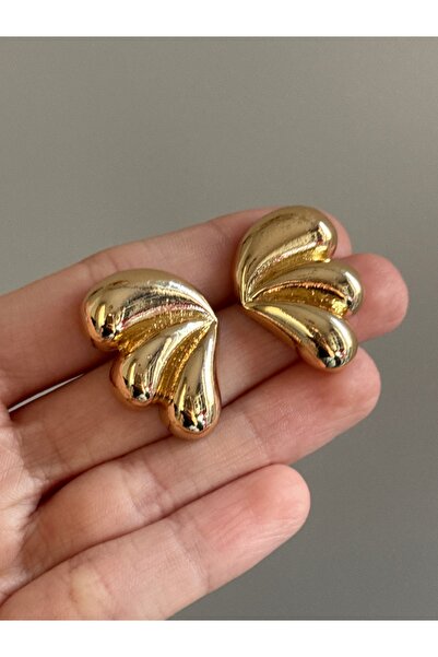 MioArt Damla Detaylı Bombeli Trend Küpe (Küçük Boy)