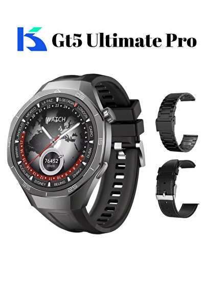 KALİTESENİNLE Huawei Uyumlu Gt5 Ultimate Pro SK40 Amoled Ekran 3 Kordonlu 46m...