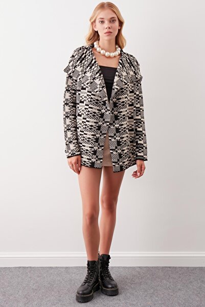 Vitrin Πλεκτή ζακέτα με έθνικ σχέδιο γιακά σάλι