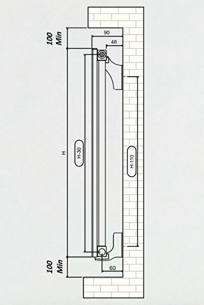 AEON Hestia Alüminyum Radyatör Dikey 125 X 45 Antrasit 5 Dilim