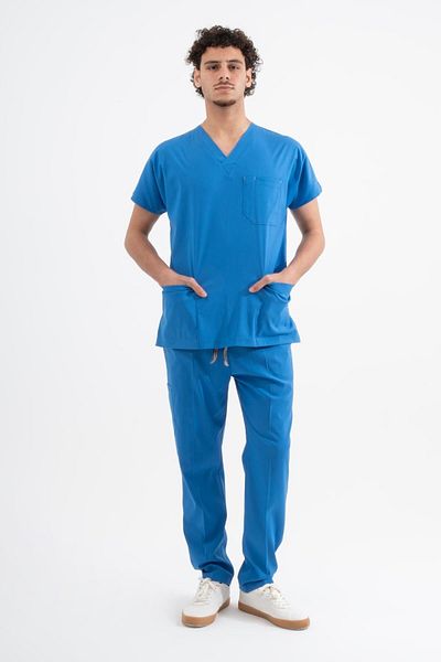 Uçak Medikal Costum chirurgical Royal Blue Core-flex Lycra