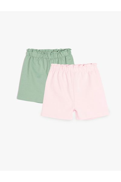 Koton Set of 2 Basic Shorts with Elastic Waist of Cotton