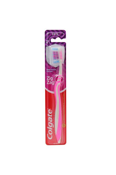 Colgate Zigzag Medium Toothbrush - Pink