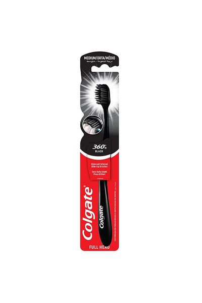 Colgate العلامة التجارية: فرشاة أسنان - 360 °   الفئة المتوسطة الفحم الأسود: فرشاة أسنان يدوية