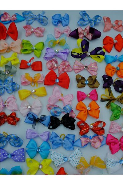 Hubjua Royal Dog Buckle Mixed 20 Pieces - Luxury Accessory Elastic Buckle with Stones