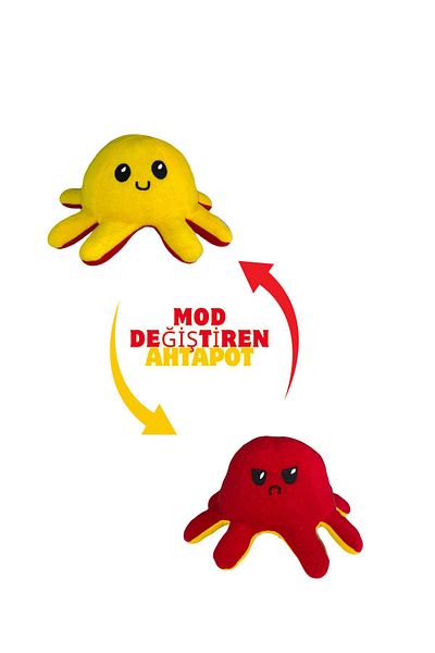 esdishopping Yellow-Red Plush Octopus Toy - Mood Changing, Sleeping Companion Gift
