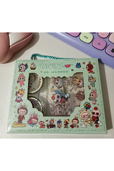 Genel Markalar Labubu Sevimli Etiket Bant Seti Anahtarlık Yapma Kiti