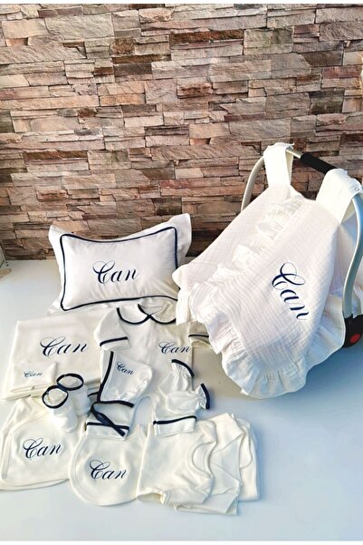 BEYCEY TASARIM Beycey Isimli 12 Li Hastane Çıkıs Seti Ve Yastıklı Set  Müslim...