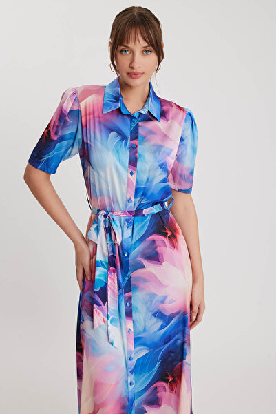 Vitrin Сукня з поясом у вигляді візерунка - дизайн на ґудзиках