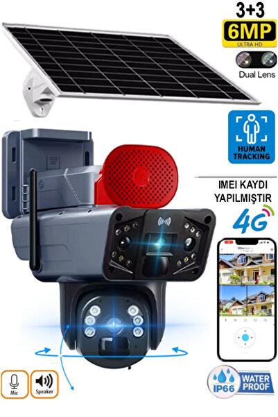 Onkar Bilişim Okam 6mp 2 Kameralı Sim Kartlı Güneş Enerjili Güvenlik Kamerası...